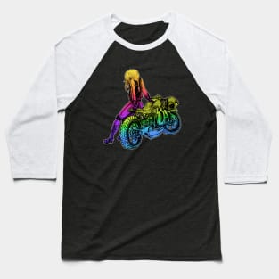 Neon Motorcycle Baseball T-Shirt